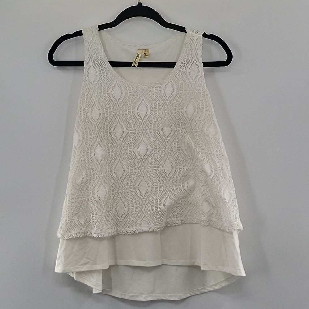 3 For$20 Chenault Cream Crochet Knit Blouse Sleeveless Size Small